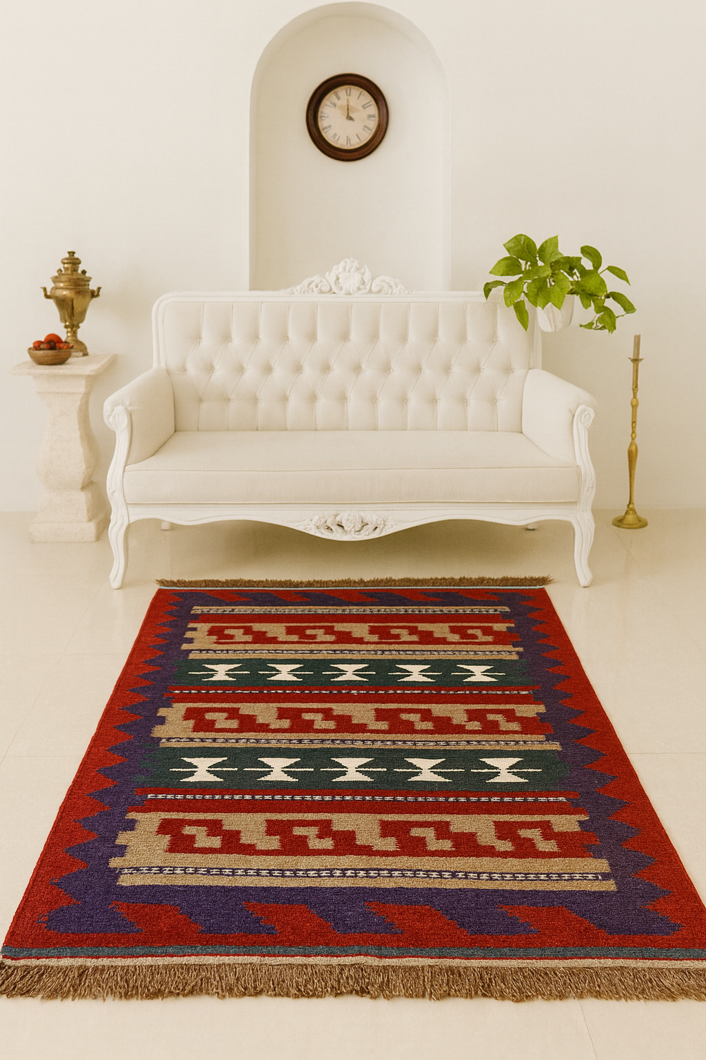 El Dokuma Yün Kilim – 100x150 cm | Doğal Boya İran Halısı