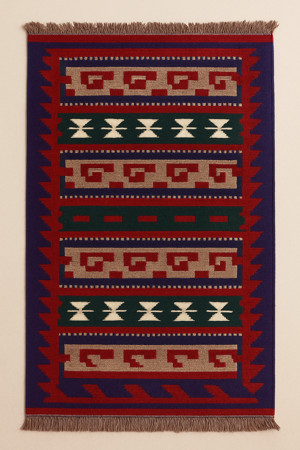 El Dokuma Yün Kilim – 100x150 cm | Doğal Boya İran Halısı