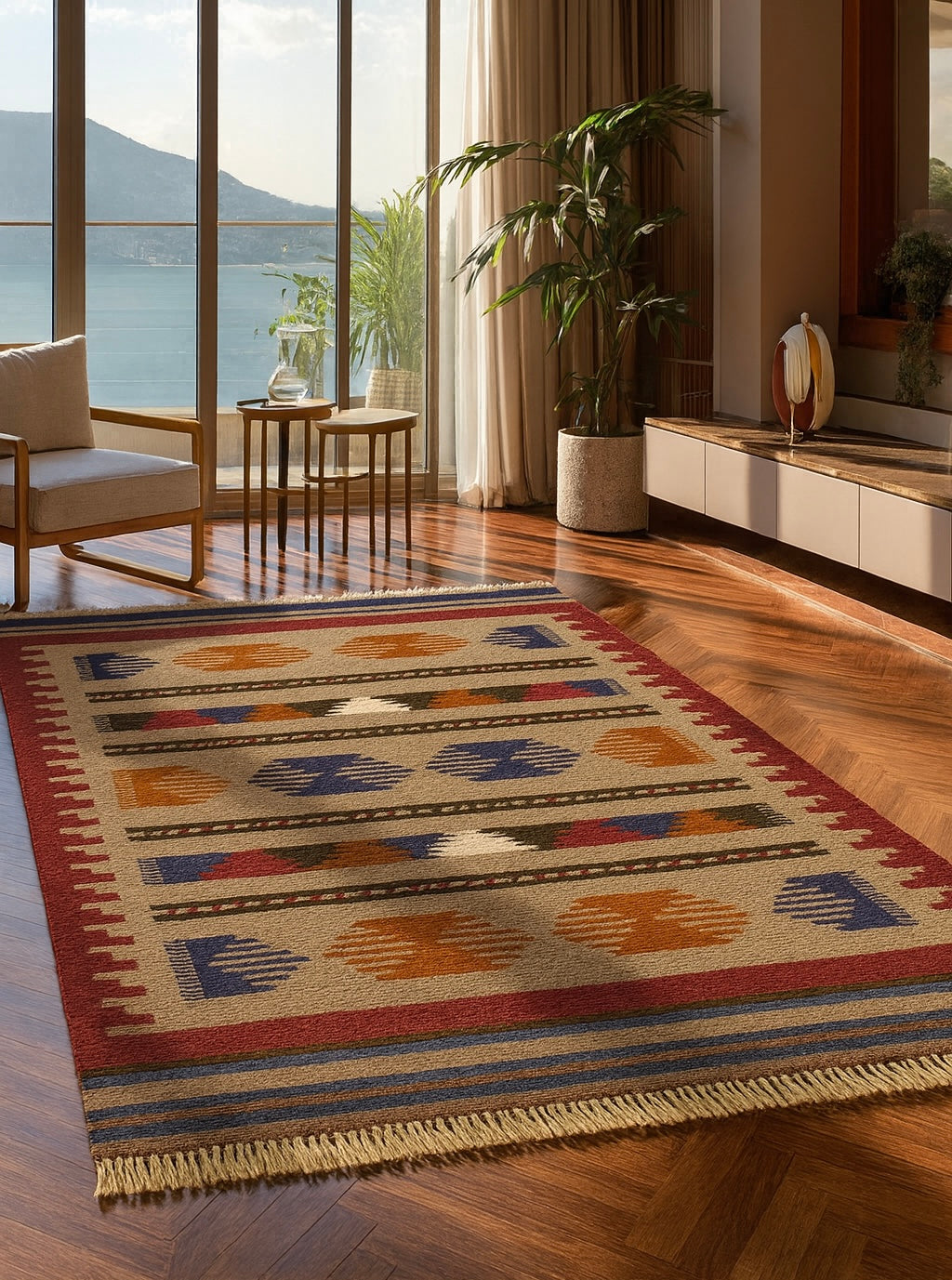 El Dokuma İran Kilimi – 100x150 cm | Doğal Yün ve Bitkisel Boya
