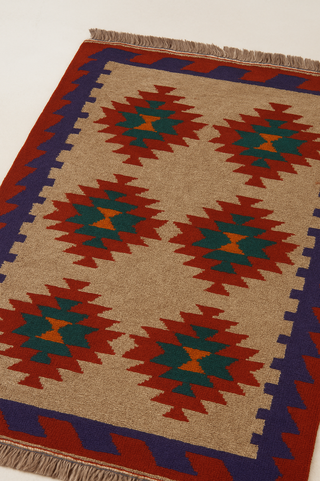 El Dokuma İran Kilimi – %100 Yün, Doğal Renkler (100x150 cm)